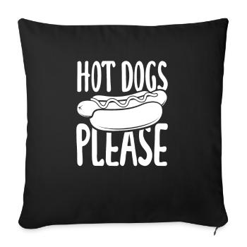 Hot-dogs s’il vous plaît pour les amateurs de barbecue - Housse de coussin décorative 45 x 45 cm - noir - Devant