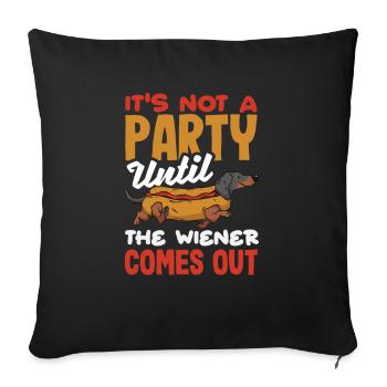 It's not a party without hot dog fun - Sofa pillowcase 17,3'' x 17,3'' (45 x 45 cm) - black - Front