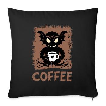 Niedliche Voodoo-Puppe Kaffee-Liebhaber - Sofakissenbezug 45 x 45 cm - Schwarz - Vorne