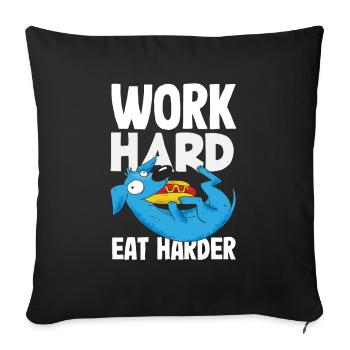 Work Harder Eat Harder Hot Dog Fun - Sofa pillowcase 17,3'' x 17,3'' (45 x 45 cm) - black - Front