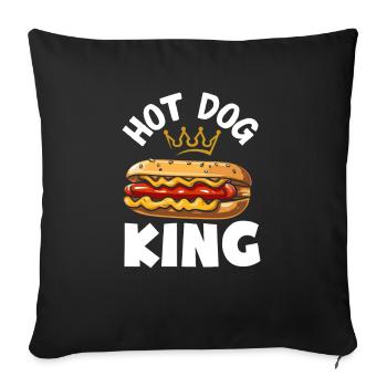 Hot Dog King Coronation Food Fun - Housse de coussin décorative 45 x 45 cm - noir - Devant