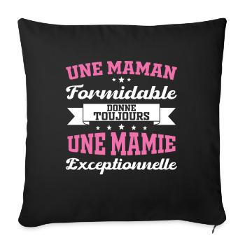 Cadeau pour Grand-Mère - Une Mamie Exceptionnelle - Housse de coussin décorative 45 x 45 cm - noir - Devant