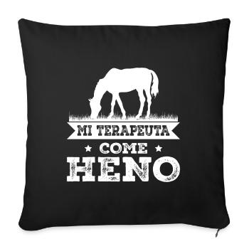 My Therapist Eats Hay - Sofa pillowcase 17,3'' x 17,3'' (45 x 45 cm) - black - Front