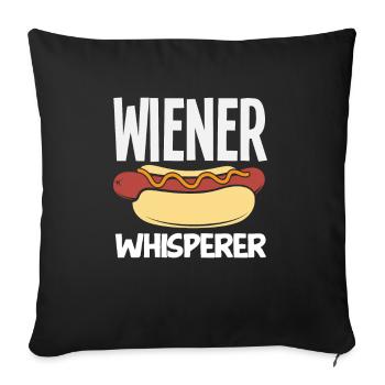 Viennese Whisperer Hot Dog Lover - Sofa pillowcase 17,3'' x 17,3'' (45 x 45 cm) - black - Front