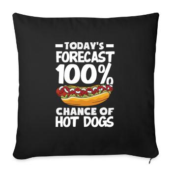 Prédiction du jour : 100% hot-dog - Housse de coussin décorative 45 x 45 cm - noir - Devant