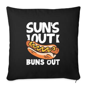 Sun Shines Hot Dog Fun - Sofa pillowcase 17,3'' x 17,3'' (45 x 45 cm) - black - Front