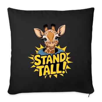 Giraffe Stay Tall für Kinder - Sofakissenbezug 45 x 45 cm - Schwarz - Vorne