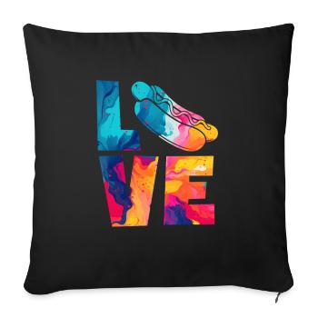 Colorful love for hot dogs fans - Sofa pillowcase 17,3'' x 17,3'' (45 x 45 cm) - black - Front