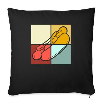 Pop Art Hot Dog Moments of Enjoyment - Sofa pillowcase 17,3'' x 17,3'' (45 x 45 cm) - black - Front