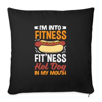 Fitness Hot Dog In My Mouth Design - Sofa pillowcase 17,3'' x 17,3'' (45 x 45 cm) - black - Front