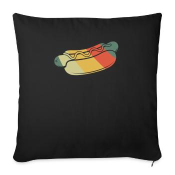 Colorful Retro Hot Dog Design - Sofa pillowcase 17,3'' x 17,3'' (45 x 45 cm) - black - Front