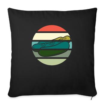 Design rétro amateur de hot-dogs - Housse de coussin décorative 45 x 45 cm - noir - Devant