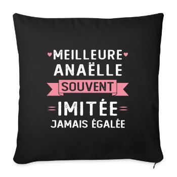 Woman Humor Gift Best Name Anaëlle - Sofa pillowcase 17,3'' x 17,3'' (45 x 45 cm) - black - Front