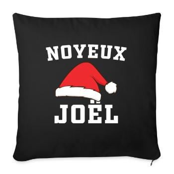 Humour Joël, Noyeux Joël Cadeau Joyeux Noël - Housse de coussin décorative 45 x 45 cm - noir - Devant