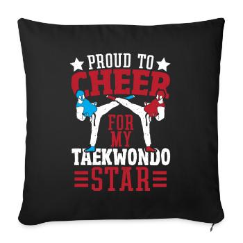 Coup de pied Arts martiaux Karaté Taekwondo Parent - Housse de coussin décorative 45 x 45 cm - noir - Devant