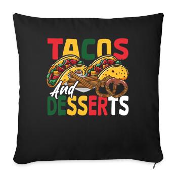 Nachos mexicains, tortillas, tacos et desserts - Housse de coussin décorative 45 x 45 cm - noir - Devant