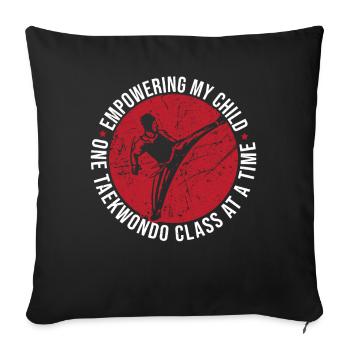 Tae Kwon Do Taekwon-Do Coups de pied Taekwondo Parents - Housse de coussin décorative 45 x 45 cm - noir - Devant