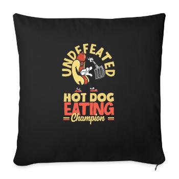 Champion de la nourriture à hot-dog invaincu - Housse de coussin décorative 45 x 45 cm - noir - Devant