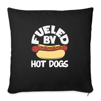 Powered by Hot Dogs Enjoyment - Sofa pillowcase 17,3'' x 17,3'' (45 x 45 cm) - black - Front