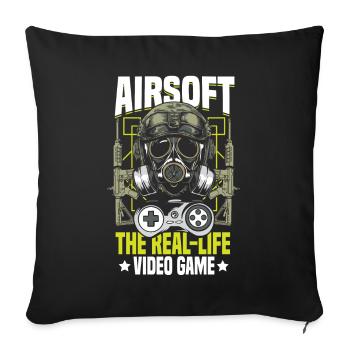 Airsoft Fields BB Guns Ich mag Airsoft - Sofakissenbezug 45 x 45 cm - Schwarz - Vorne