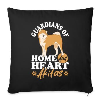 Akita Berger Vintage Cadeau Maman Chien Maman - Housse de coussin décorative 45 x 45 cm - noir - Devant