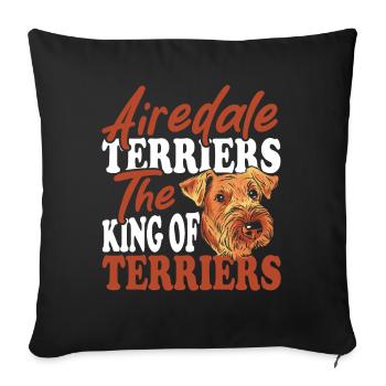 Airedale Rescue Terrier Airedale Terrier - Housse de coussin décorative 45 x 45 cm - noir - Devant
