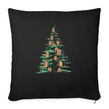 Hot Dog Christmas Tree Joy - Sofa pillowcase 17,3'' x 17,3'' (45 x 45 cm) - black - Front