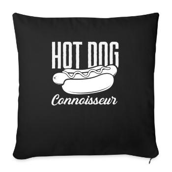Hot Dog Kenner Gourmet Liebhaber Stil - Sofakissenbezug 45 x 45 cm - Schwarz - Vorne