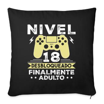 18 Year Old Birthday Gift Boy Mood Girl - Sofa pillowcase 17,3'' x 17,3'' (45 x 45 cm) - black - Front