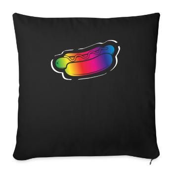 Colorful hot dogs for cool occasions - Sofa pillowcase 17,3'' x 17,3'' (45 x 45 cm) - black - Front