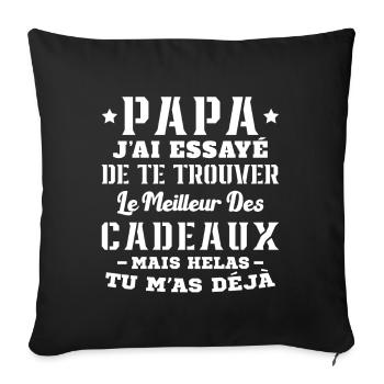 Daddy I tried to find you the best gift - Sofa pillowcase 17,3'' x 17,3'' (45 x 45 cm) - black - Front