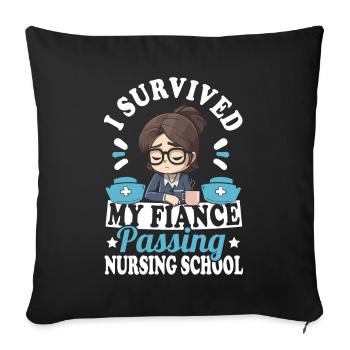 Healthcare Fiancé Nursing School - Sofa pillowcase 17,3'' x 17,3'' (45 x 45 cm) - black - Front