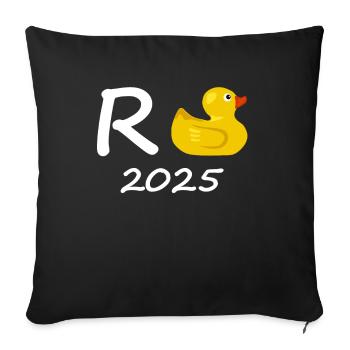 Duck Pension 2025 Pension Retirement Grandpa Grandma Pensioner - Sofa pillowcase 17,3'' x 17,3'' (45 x 45 cm) - black - Front