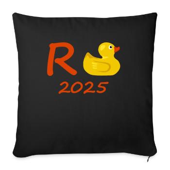 Duck Pension 2025 Pension Retirement Grandpa Grandma Pensioner - Sofa pillowcase 17,3'' x 17,3'' (45 x 45 cm) - black - Front