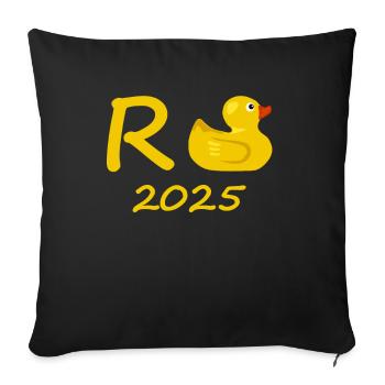 Duck Pension 2025 Pension Retirement Grandpa Grandma Pensioner - Sofa pillowcase 17,3'' x 17,3'' (45 x 45 cm) - black - Front
