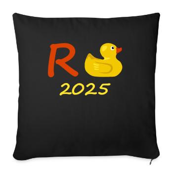 Duck Pension 2025 Pension Retirement Grandpa Grandma Pensioner - Sofa pillowcase 17,3'' x 17,3'' (45 x 45 cm) - black - Front