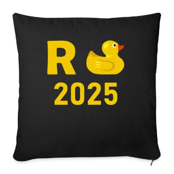 Duck Pension 2025 Pension Retirement Grandpa Grandma Pensioner - Sofa pillowcase 17,3'' x 17,3'' (45 x 45 cm) - black - Front