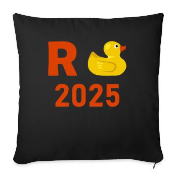 Duck Pension 2025 Pension Retirement Grandpa Grandma Pensioner - Sofa pillowcase 17,3'' x 17,3'' (45 x 45 cm) - black - Front