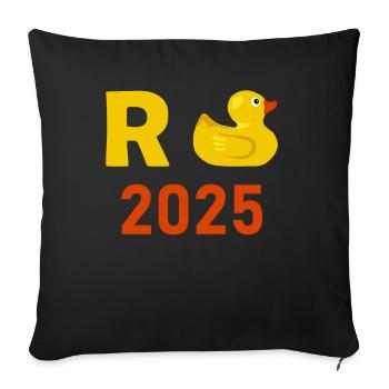 Duck Pension 2025 Pension Retirement Grandpa Grandma Pensioner - Sofa pillowcase 17,3'' x 17,3'' (45 x 45 cm) - black - Front
