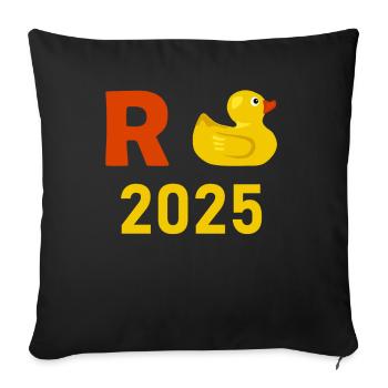 Duck Pension 2025 Pension Retirement Grandpa Grandma Pensioner - Sofa pillowcase 17,3'' x 17,3'' (45 x 45 cm) - black - Front