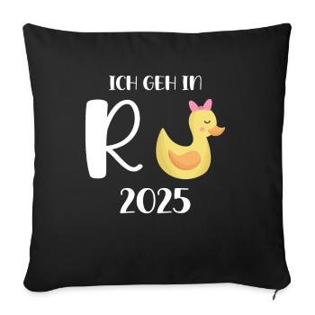 Duck Pension 2025 Pension Retirement Grandpa Grandma Pensioner - Sofa pillowcase 17,3'' x 17,3'' (45 x 45 cm) - black - Front