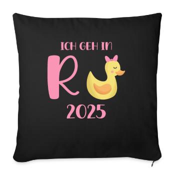 Duck Pension 2025 Pension Retirement Grandpa Grandma Pensioner - Sofa pillowcase 17,3'' x 17,3'' (45 x 45 cm) - black - Front
