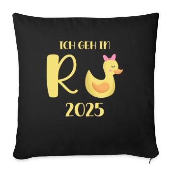 Duck Pension 2025 Pension Retirement Grandpa Grandma Pensioner - Sofa pillowcase 17,3'' x 17,3'' (45 x 45 cm) - black - Front