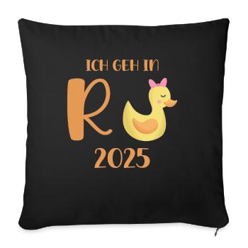 Duck Pension 2025 Pension Retirement Grandpa Grandma Pensioner - Sofa pillowcase 17,3'' x 17,3'' (45 x 45 cm) - black - Front