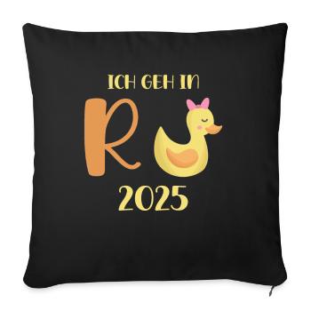 Duck Pension 2025 Pension Retirement Grandpa Grandma Pensioner - Sofa pillowcase 17,3'' x 17,3'' (45 x 45 cm) - black - Front