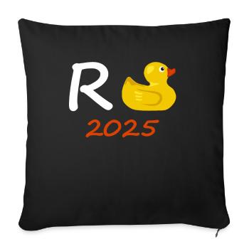 Duck Pension 2025 Pension Retirement Grandpa Grandma Pensioner - Sofa pillowcase 17,3'' x 17,3'' (45 x 45 cm) - black - Front