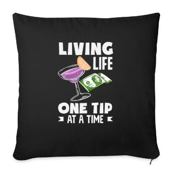 Lustiger Barkeeper Spruch Barkeeper Geschenk - Sofakissenbezug 45 x 45 cm - Schwarz - Vorne
