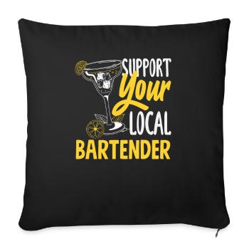 Lustiger Barkeeper Spruch Barkeeper Geschenk - Sofakissenbezug 45 x 45 cm - Schwarz - Vorne