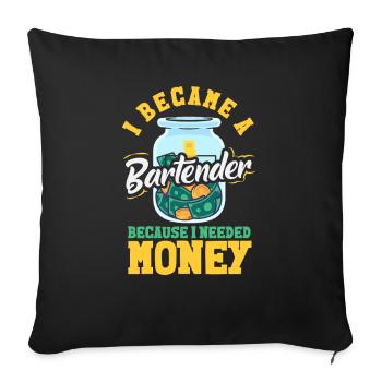 Lustiger Barkeeper Spruch Barkeeper Geschenk - Sofakissenbezug 45 x 45 cm - Schwarz - Vorne