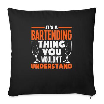Lustiger Barkeeper Spruch Barkeeper Geschenk - Sofakissenbezug 45 x 45 cm - Schwarz - Vorne